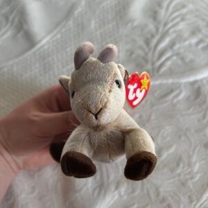 Ty Plush Goat Toy - Cream and Brown